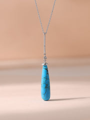 Natural Turquoise Healing Drop Pendant With Chain