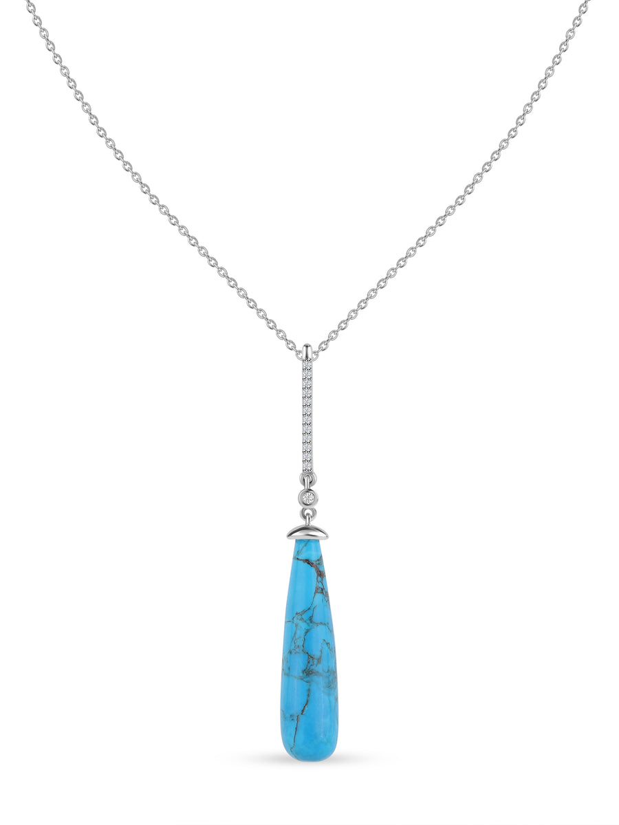 Natural Turquoise Healing Drop Pendant With Chain