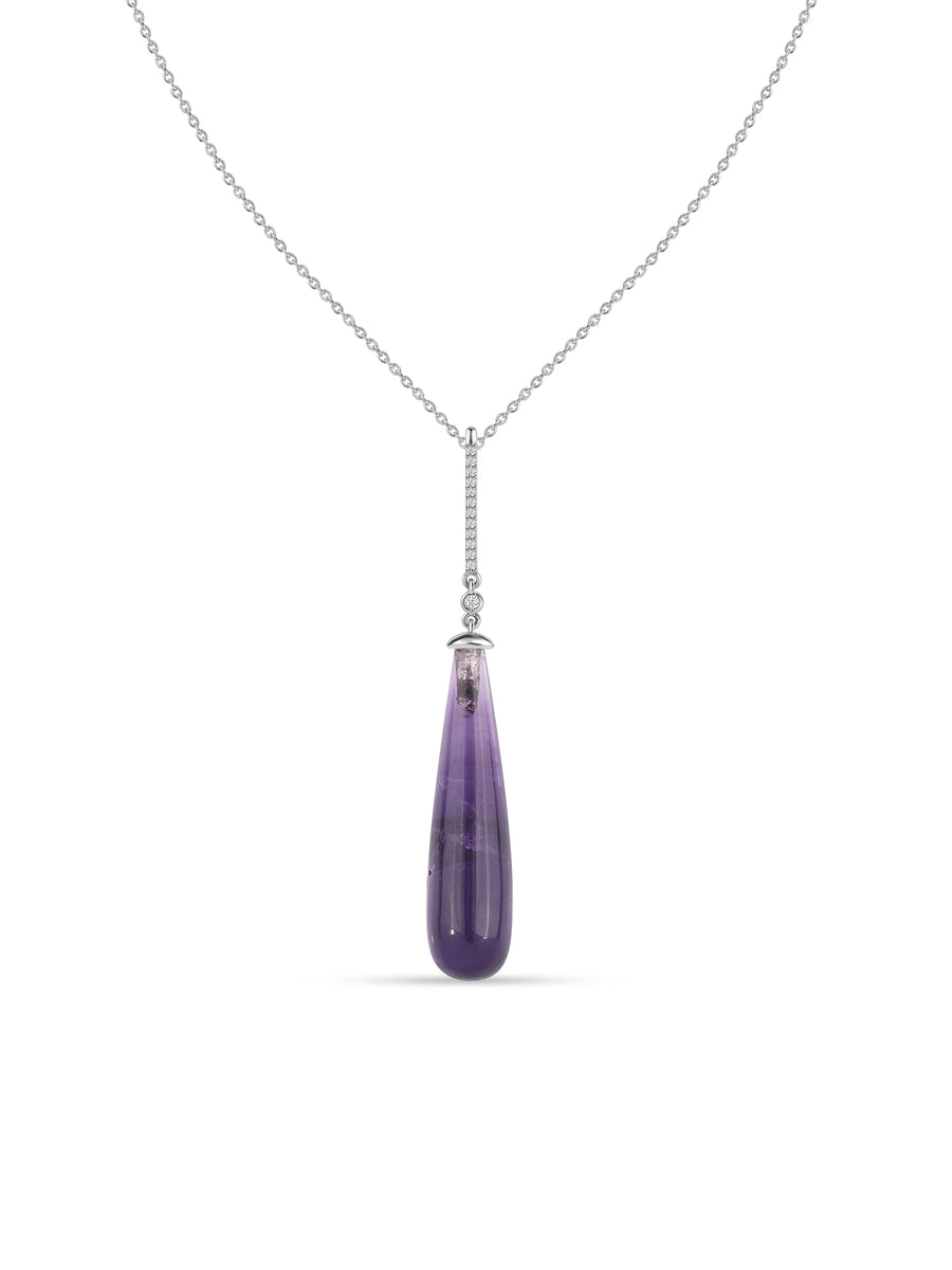 Natural Amethyst Healing Pendant With Chain