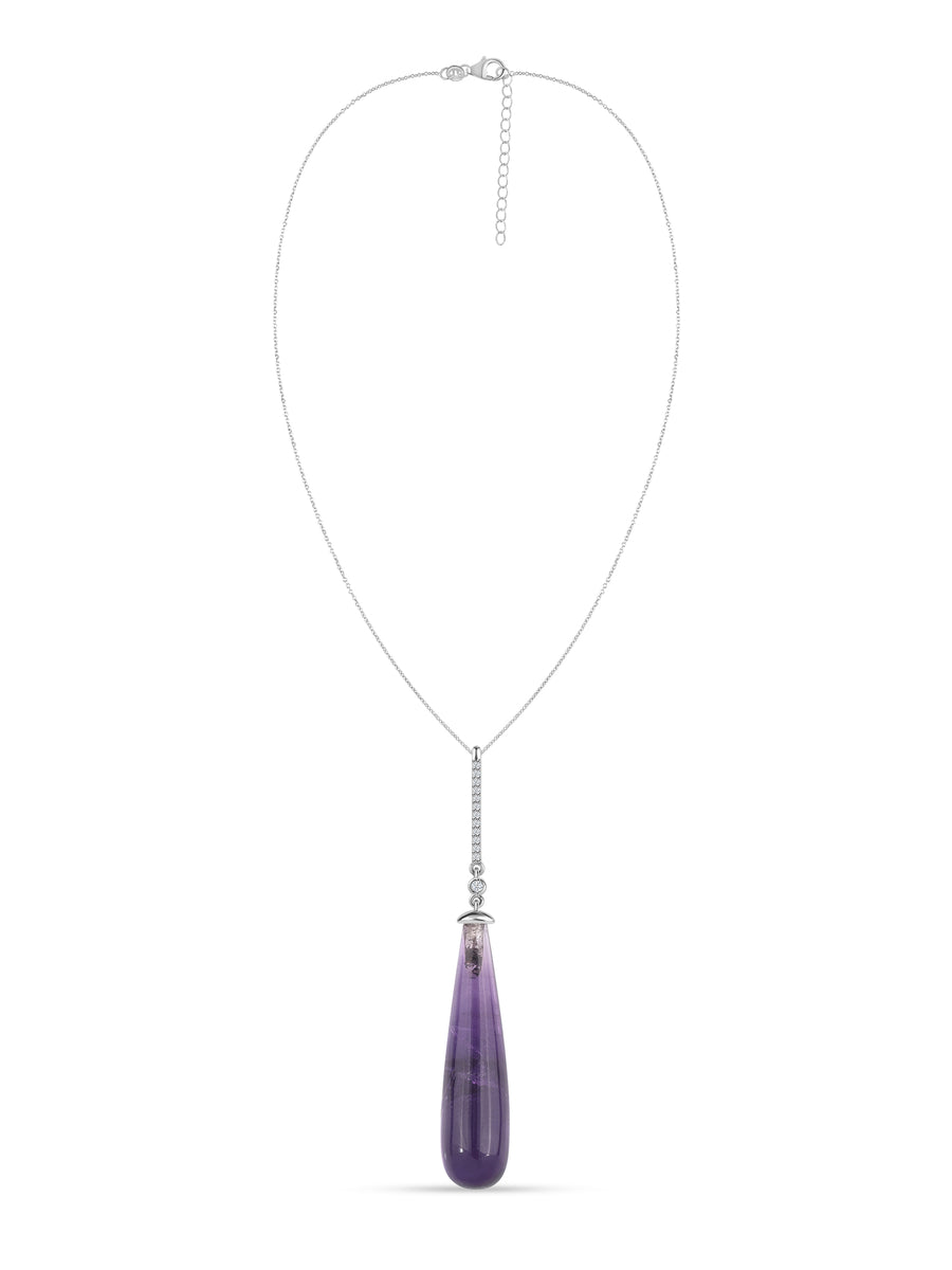 Natural Amethyst Healing Pendant With Chain