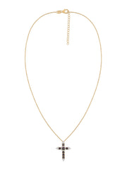 Radiant Faith Rainbow Topaz Silver Cross Pendant
