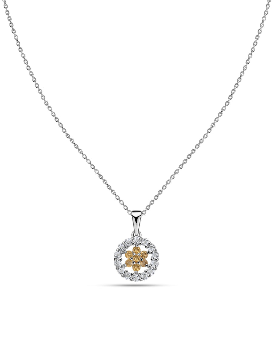 Golden Glow Citrine Silver Pendant