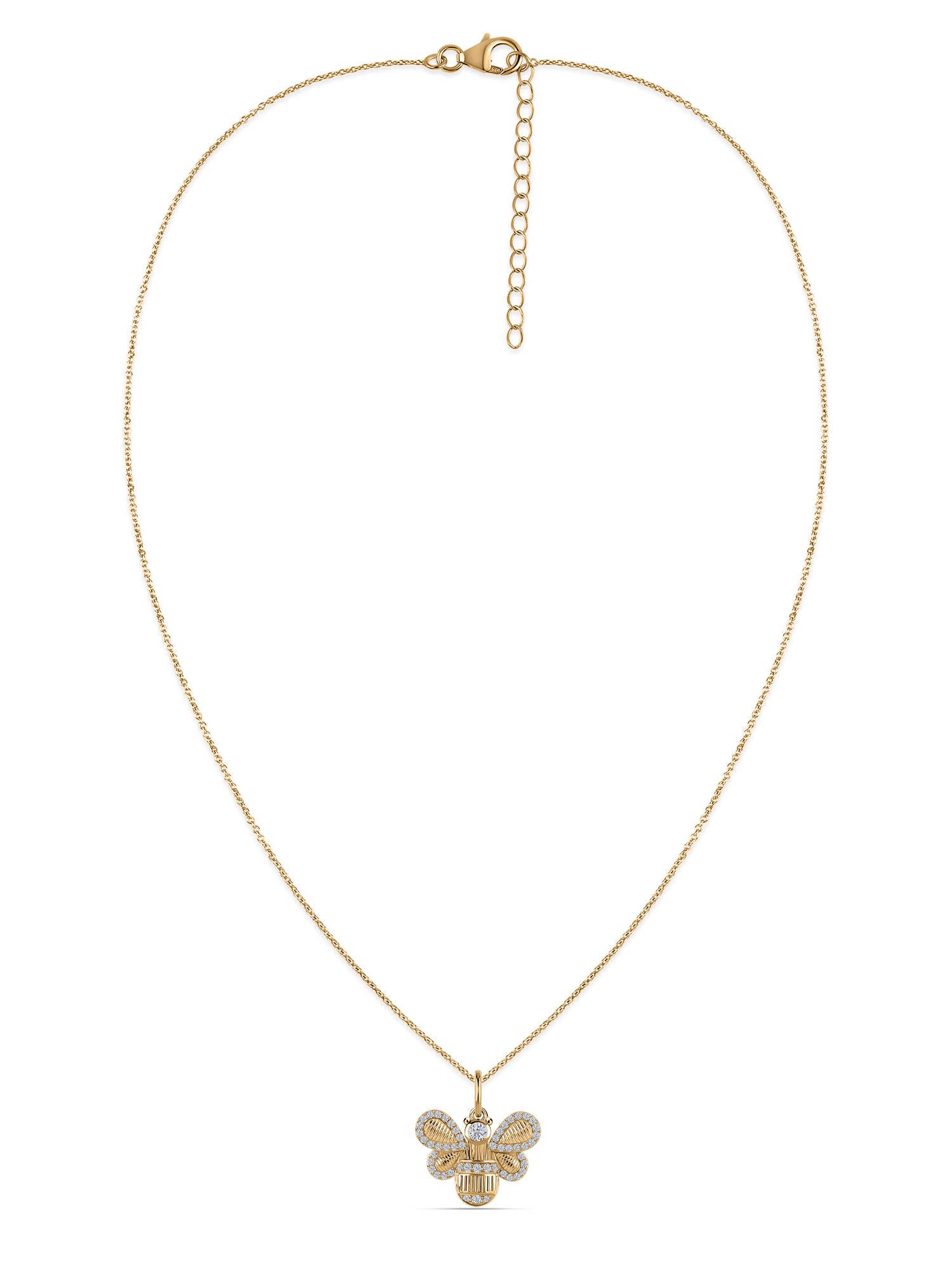 Lab Grown Diamond Bee Pendant With Chain