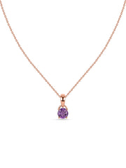 Classic Natural Amethyst Gold Pendant with chain