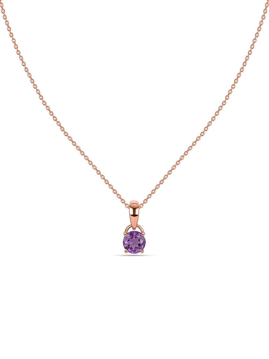 Classic Natural Amethyst Gold Pendant with chain