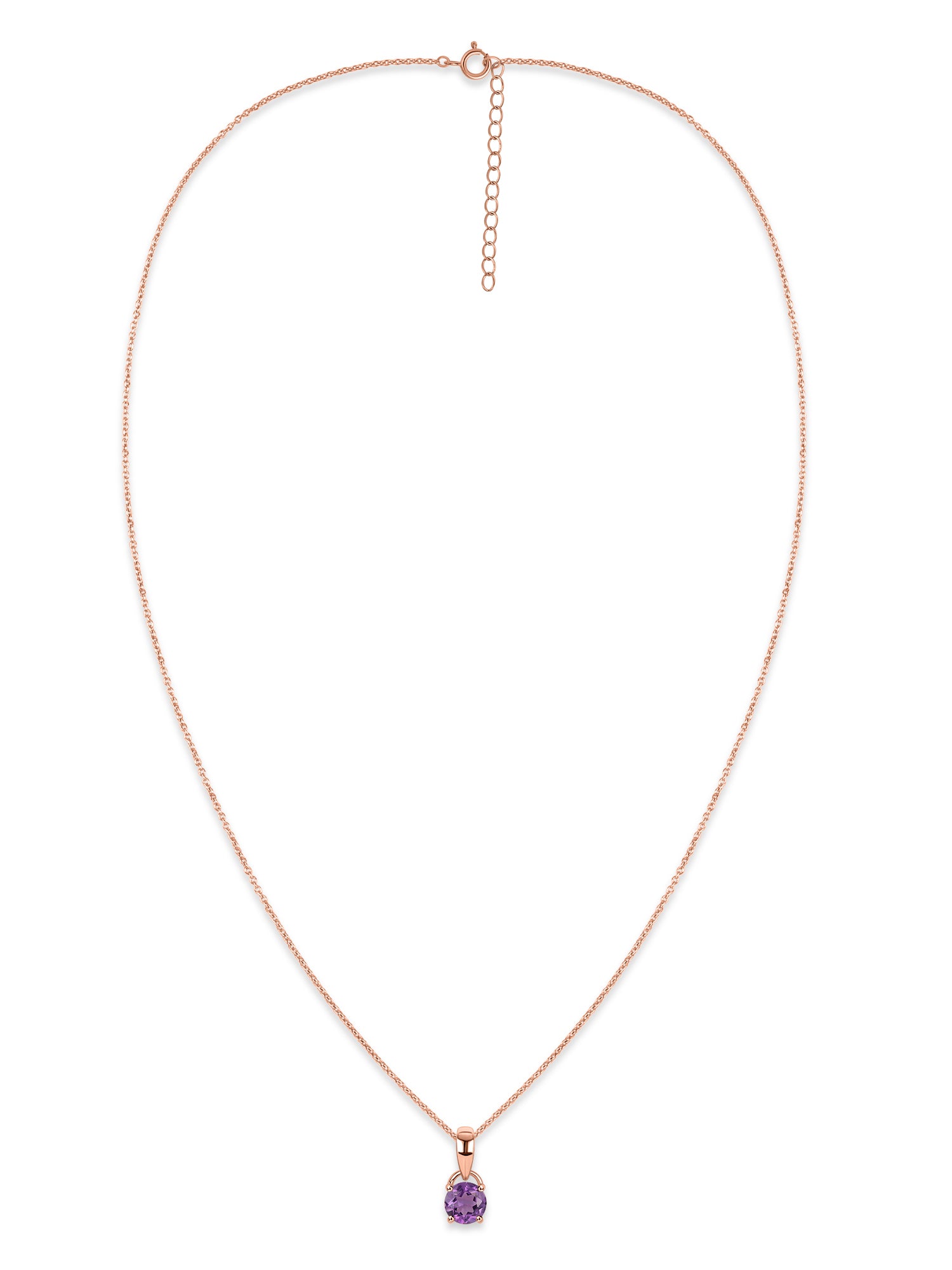 Classic Natural Amethyst Gold Pendant with chain