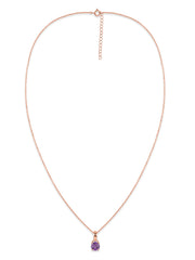 Classic Natural Amethyst Gold Pendant with chain