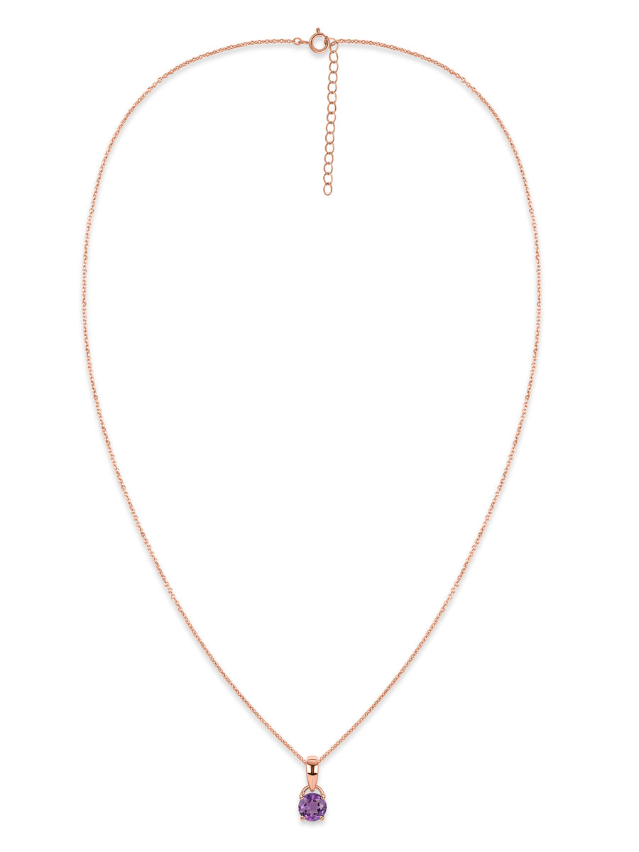 Classic Natural Amethyst Gold Pendant with chain