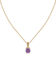 Classic Natural Amethyst Gold Pendant with chain