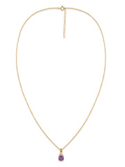 Classic Natural Amethyst Gold Pendant with chain