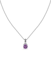 Classic Natural Amethyst Gold Pendant with chain