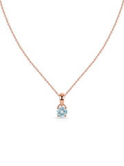 Classic Natural Aquamarine Gold Pendant with chain