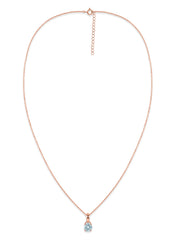 Classic Natural Aquamarine Gold Pendant with chain