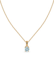 Classic Natural Aquamarine Gold Pendant with chain