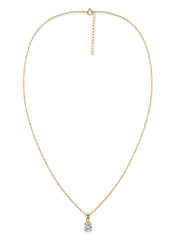 Classic Natural Aquamarine Gold Pendant with chain
