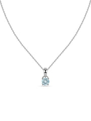 Classic Natural Aquamarine Gold Pendant with chain