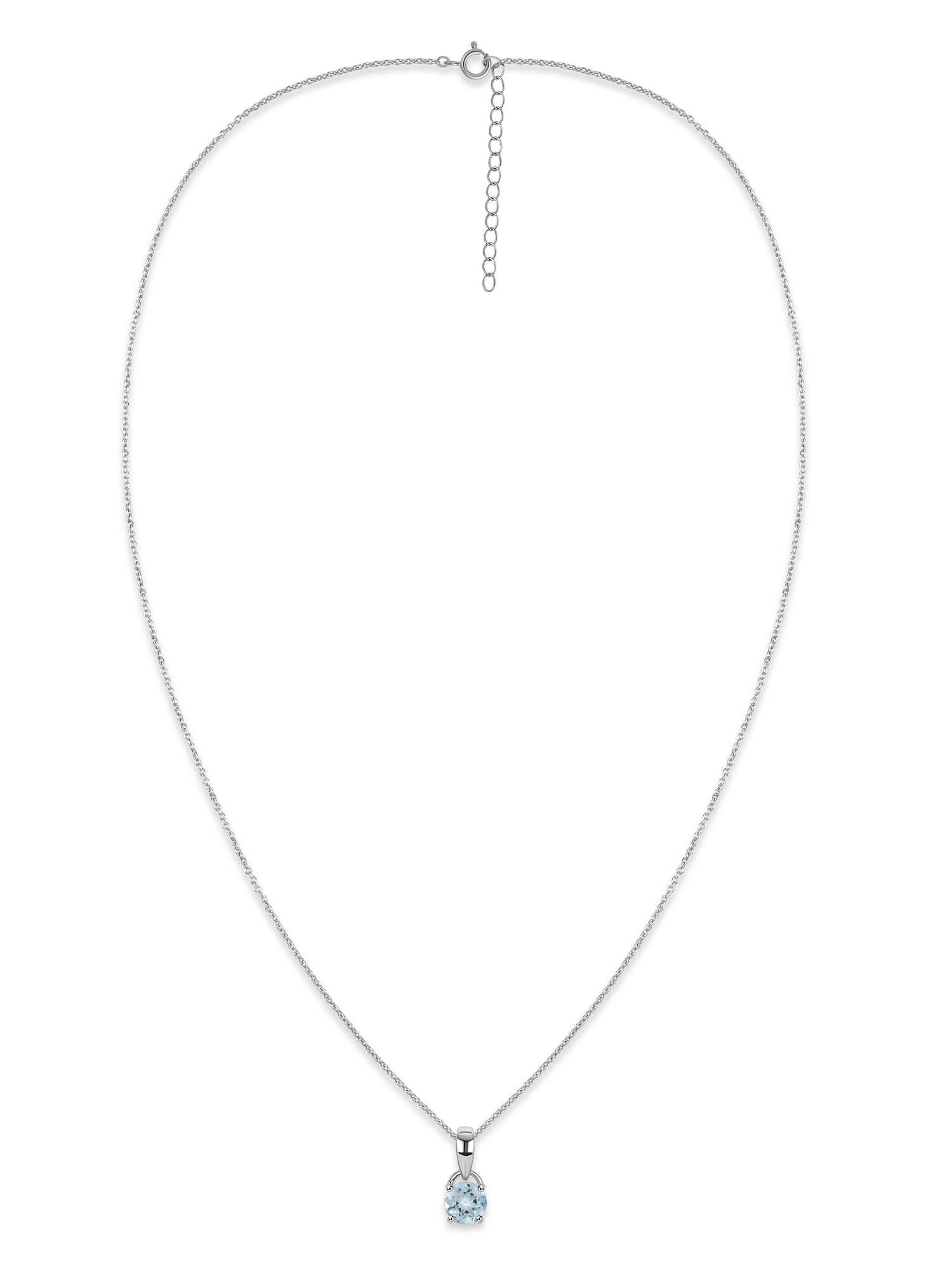 Classic Natural Aquamarine Gold Pendant with chain