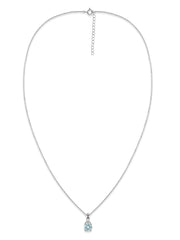 Classic Natural Aquamarine Gold Pendant with chain