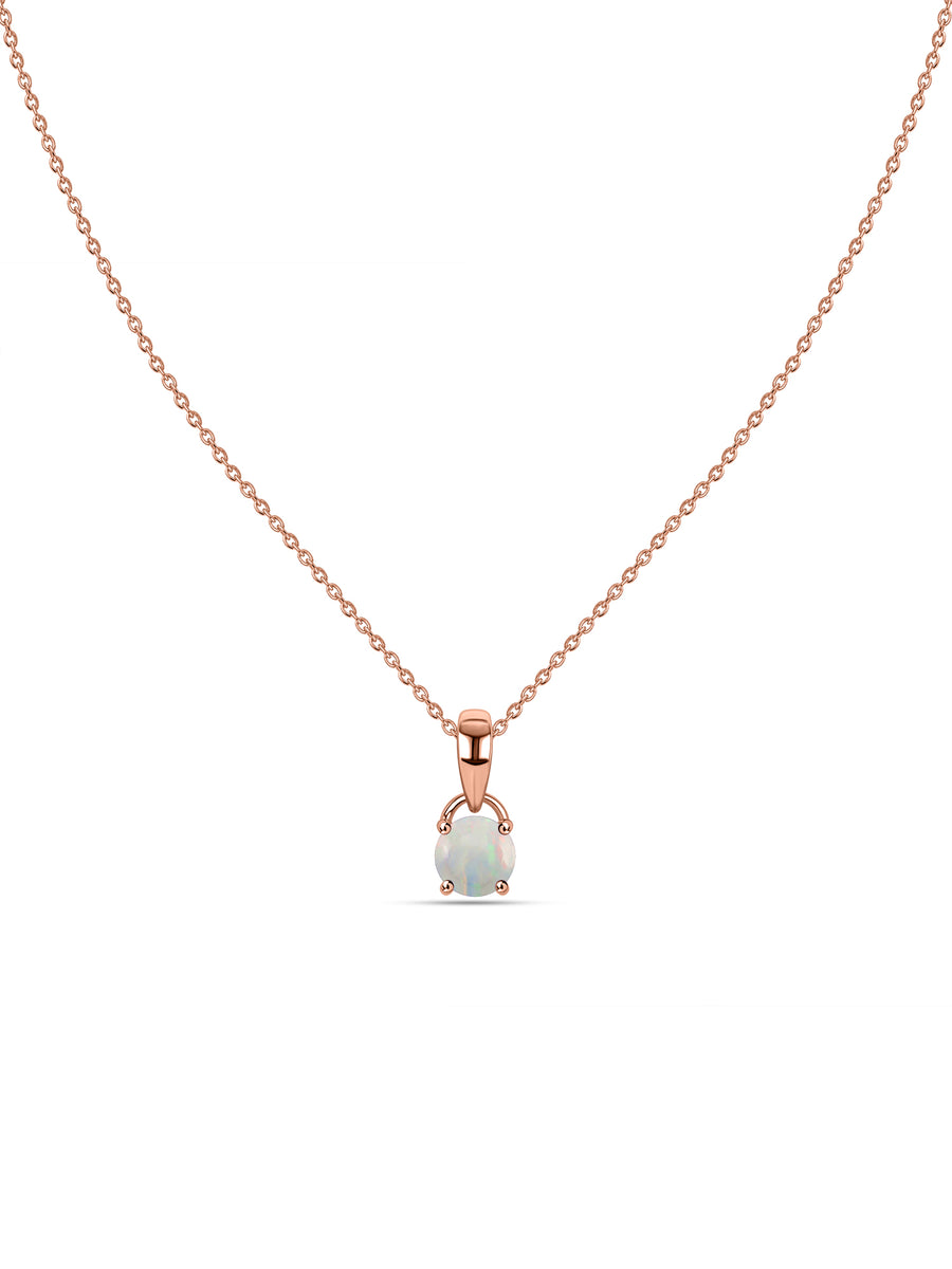 Classic Natural Ethiopian Opal Gold Pendant with chain