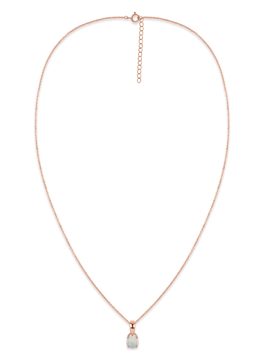 Classic Natural Ethiopian Opal Gold Pendant with chain