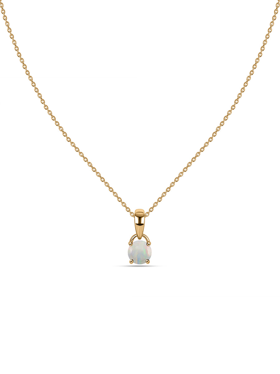 Classic Natural Ethiopian Opal Gold Pendant with chain