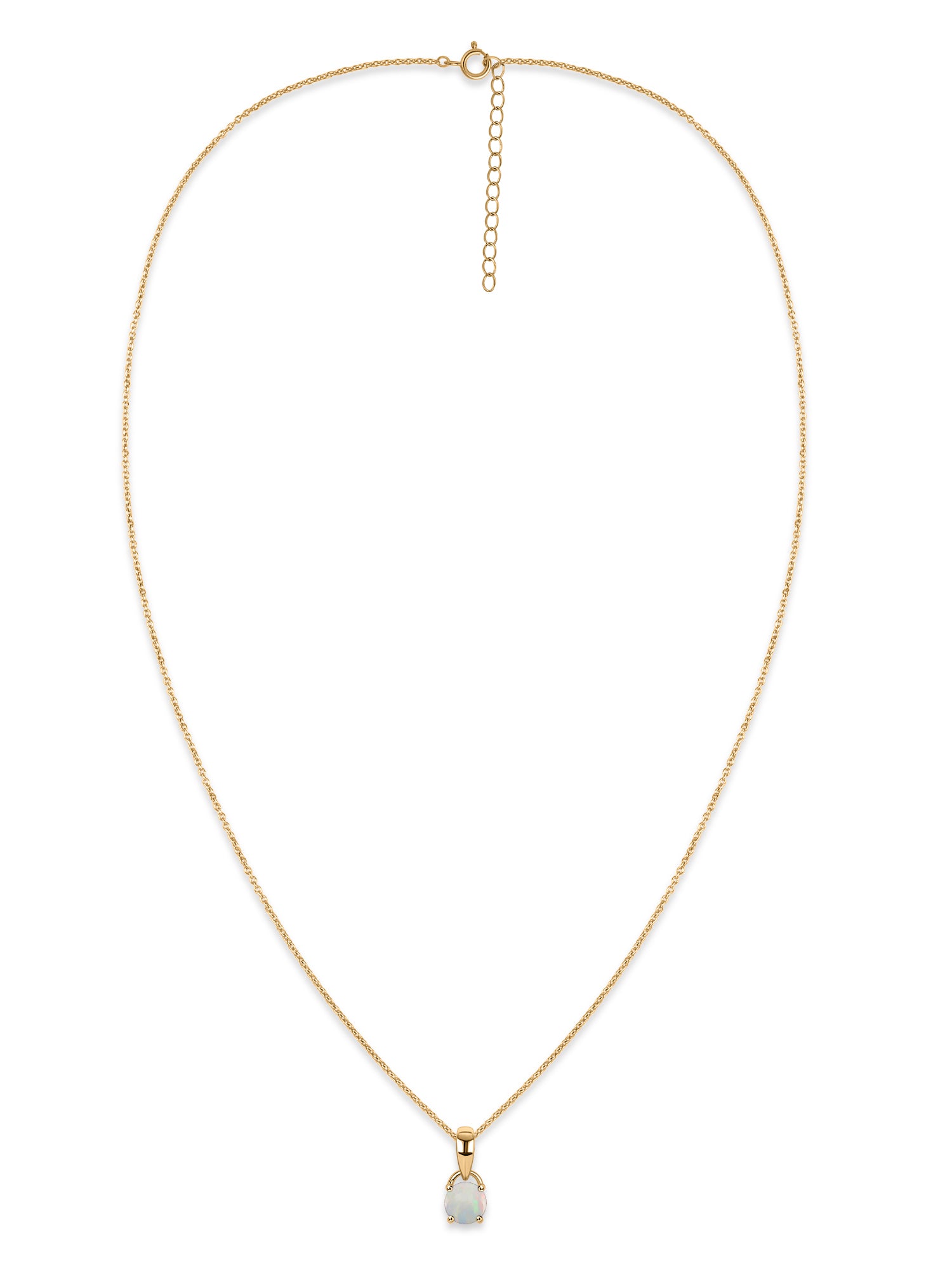 Classic Natural Ethiopian Opal Gold Pendant with chain