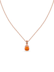 Classic Natural Fire Opal Gold Pendant with chain
