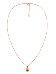 Classic Natural Fire Opal Gold Pendant with chain