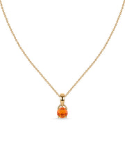 Classic Natural Fire Opal Gold Pendant with chain