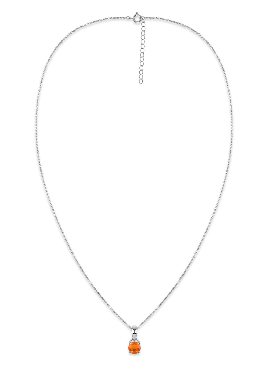 Classic Natural Fire Opal Gold Pendant with chain