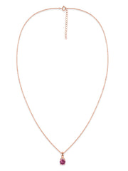 Classic Natural Pink Tourmaline Gold Pendant with chain