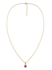 Classic Natural Pink Tourmaline Gold Pendant with chain
