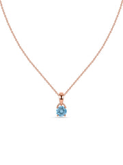 Classic Natural Blue Topaz Gold Pendant with chain
