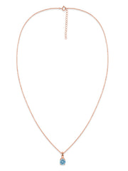 Classic Natural Blue Topaz Gold Pendant with chain
