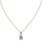 Classic Natural Blue Topaz Gold Pendant with chain