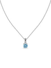 Classic Natural Blue Topaz Gold Pendant with chain