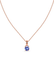 Classic Natural Tanzanite Gold Pendant with chain