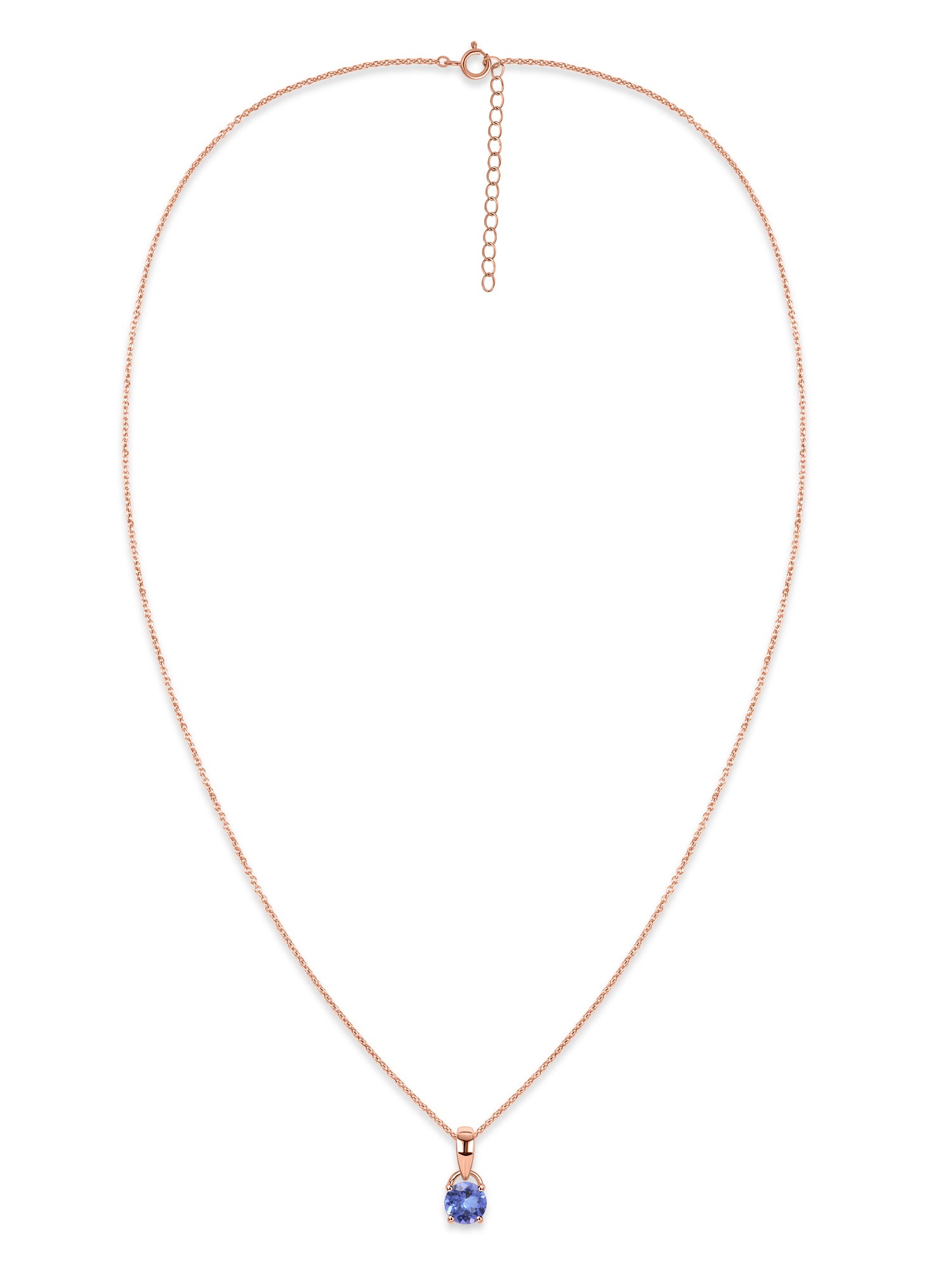 Classic Natural Tanzanite Gold Pendant with chain