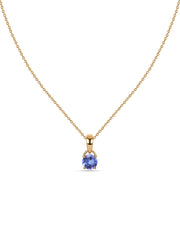 Classic Natural Tanzanite Gold Pendant with chain