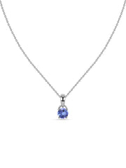 Classic Natural Tanzanite Gold Pendant with chain
