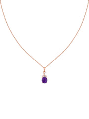 Natural Amethyst Classic Gold Pendant Necklace