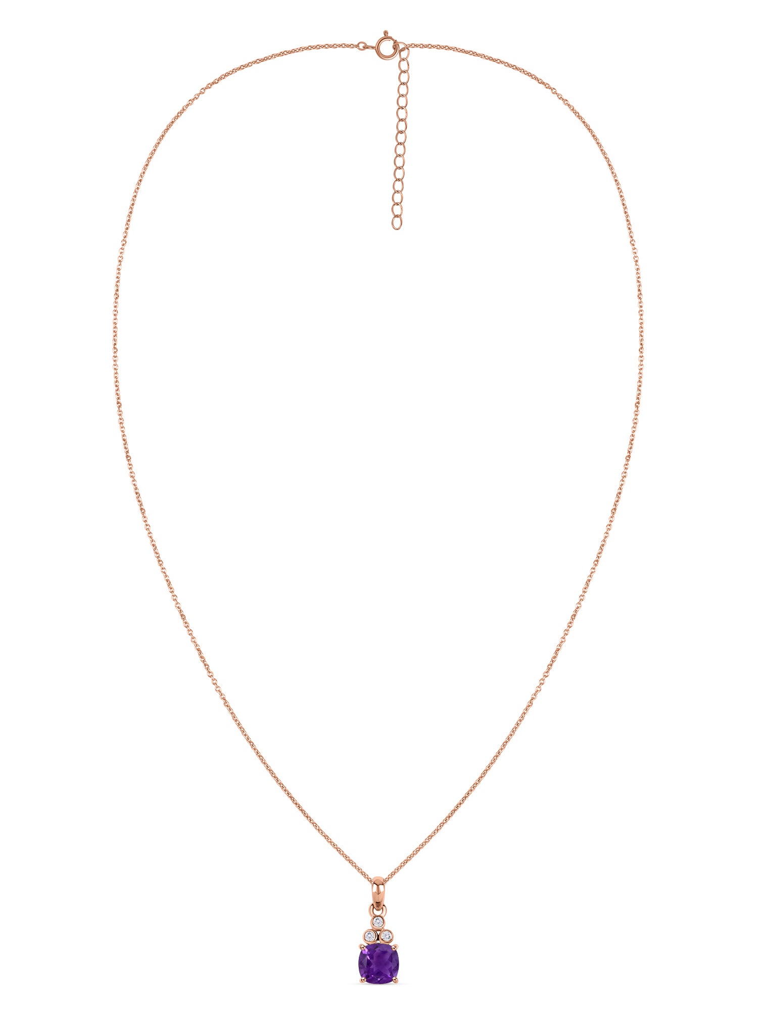 Natural Amethyst Classic Gold Pendant Necklace