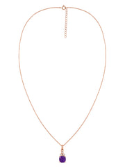 Natural Amethyst Classic Gold Pendant Necklace