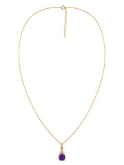 Natural Amethyst Classic Gold Pendant Necklace