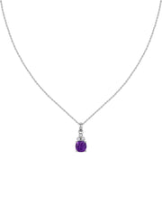 Natural Amethyst Classic Gold Pendant Necklace