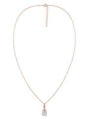 Natural Aquamarine Classic Gold Pendant Necklace