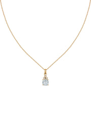 Natural Aquamarine Classic Gold Pendant Necklace
