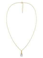 Natural Aquamarine Classic Gold Pendant Necklace