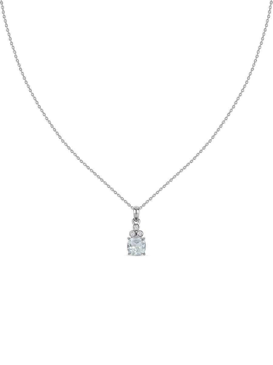 Natural Aquamarine Classic Gold Pendant Necklace
