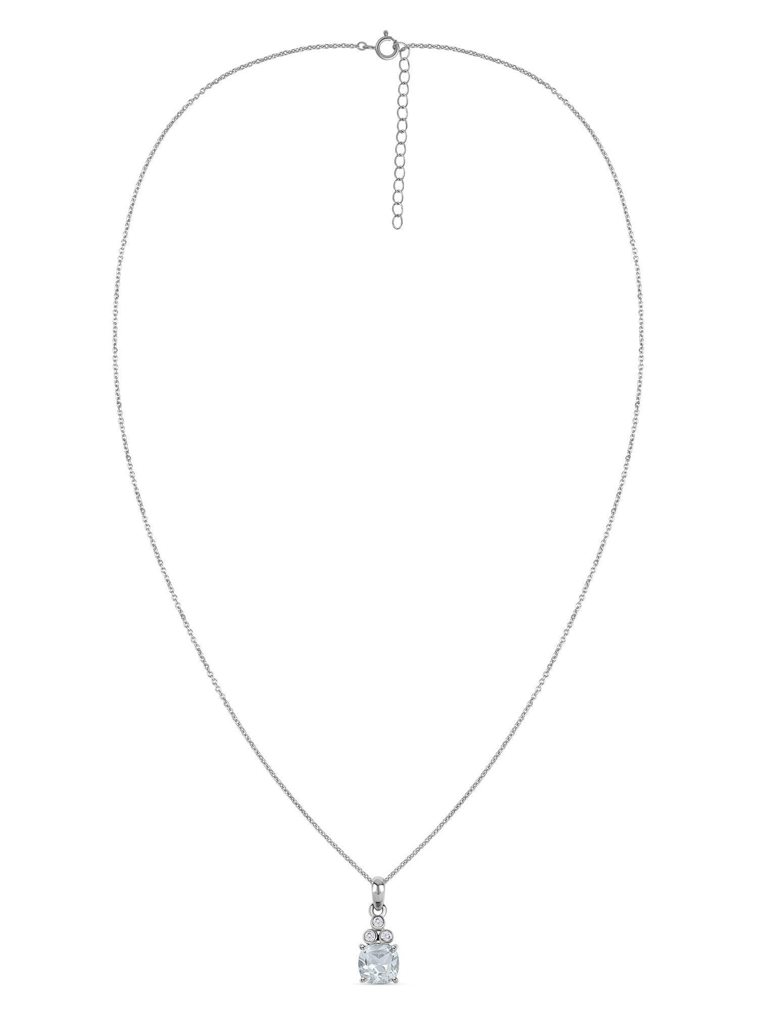 Natural Aquamarine Classic Gold Pendant Necklace